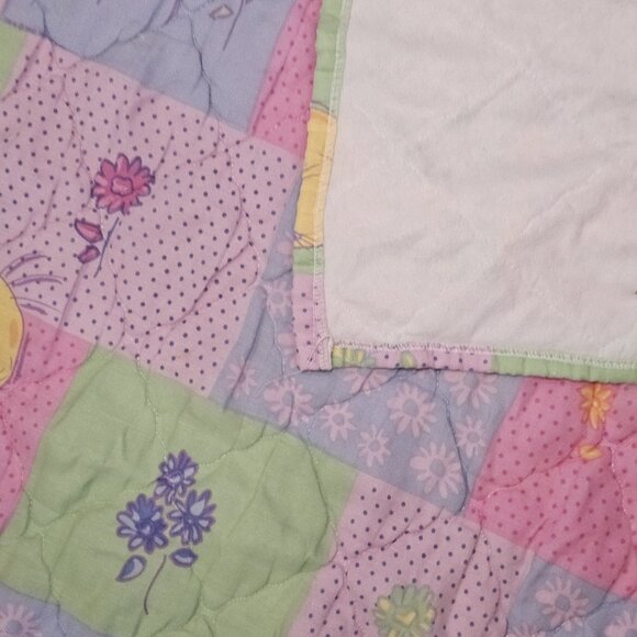 90s Tweety Bird Girls Patchwork Toddler Comforter Coverlet Blanket 37 X 58" USA - Picture 6 of 11